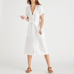 Quince 100% European Linen Button Front Dress XS